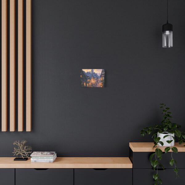 Charming Village Canvas Wall Art - Cozy Street Scene with Warm Lights - Image 4